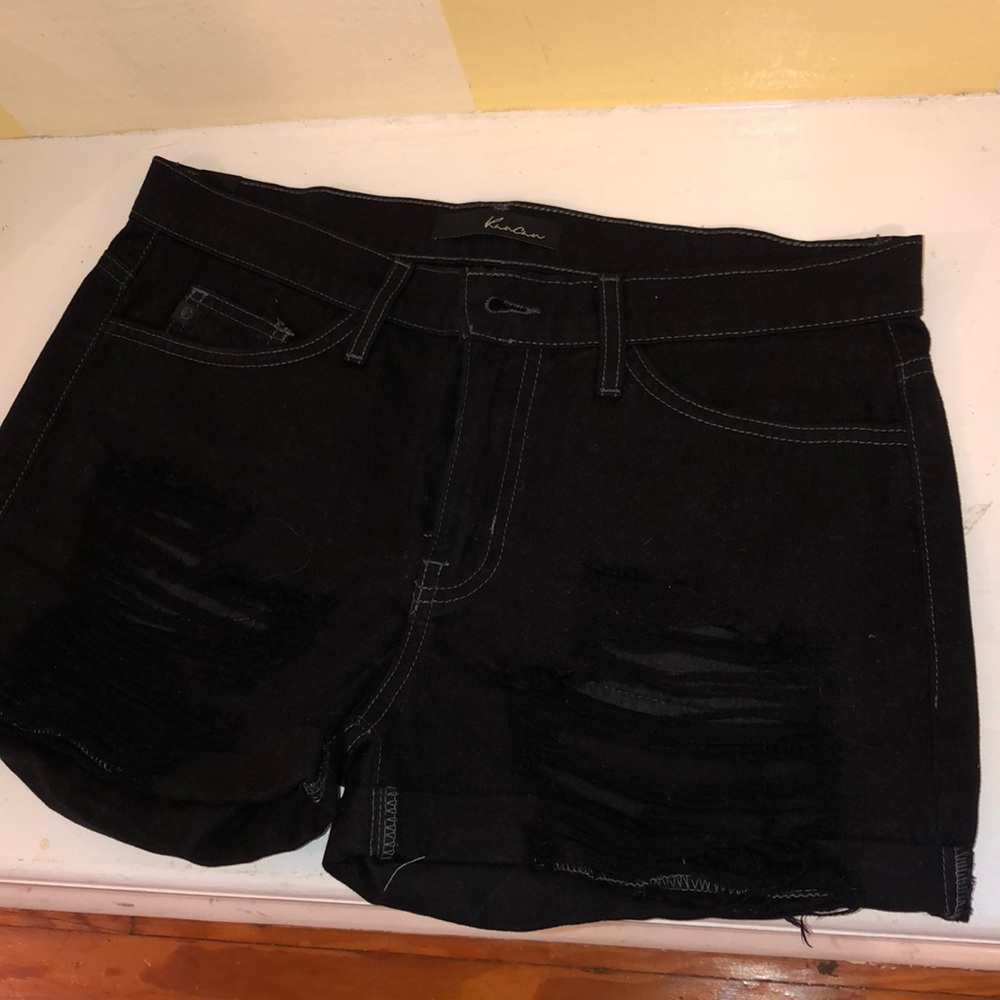 Never worn KanCan black jean shorts